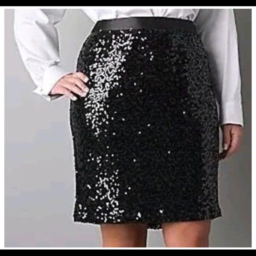 Lane Bryant | Black Sequined Skirt